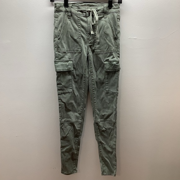 American Eagle Outfitters Size 2 Hi-Rise Olive Jeggings. Preloved - Picture 2 of 8